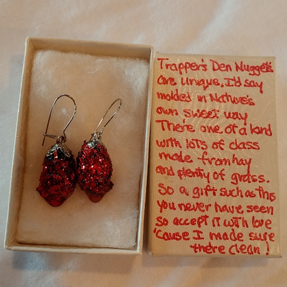 Red drop earrings